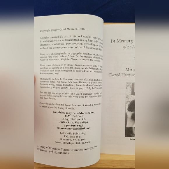 JOHN L. HEATWOLE, THE WORD GATHERER Oral History Interview PB USED GOOD SIGNED - Picture 5 of 7